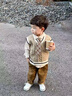 G.DUCKKIDS童裝男童秋裝套裝兒童服裝男寶寶春秋季學(xué)院風(fēng)三件套1小男孩衣服 米白色8223款-春秋 90 尺碼1~2歲【 80-90cm】cm 曬單實(shí)拍圖