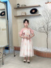 貝優(yōu)可古月家.半夏 漢服女童夏季薄款兒童古風母女仙氣裙女孩國風表演服 粉色 120 曬單實拍圖