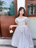 思妙星女童禮服輕奢小眾高端花童婚禮主持人鋼琴演奏兒童生日宴會(huì )公主裙 銀灰色 150 曬單實(shí)拍圖