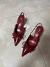 ZARA2025春季新品 女鞋 紅色蝴蝶結(jié)飾漆皮尖頭穆勒高跟鞋 紅色 現(xiàn)貨秒發(fā) 36 曬單實拍圖