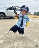 G.DUCKKIDS小黃鴨男童秋季套裝新款兒童警官警察衣服男孩寶寶兩件套演出服 警察套裝夏季 100 尺碼2~3歲【 90-100cm】 曬單實拍圖