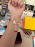 中國黃金（CHINA GOLD）黃財神鴻運招財時尚手鏈女白水晶足金手串七夕情人節(jié)禮物送女朋友 三通葫蘆白水晶手串 曬單實拍圖
