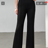 纖莉秀【舒適松緊腰百搭微喇顯瘦褲子】大碼女裝胖mm春裝新款1334 黑色 4XL 曬單實(shí)拍圖