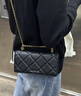 CHARLES&KEITH質(zhì)感菱格鏈條小方錢包女包包女包生日禮物CK6-10680924 Black黑色 XS 曬單實(shí)拍圖