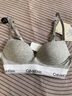 Calvin Klein內(nèi)衣【七夕禮盒摩登引力帶】女ck無鋼圈聚攏深V厚墊文胸QF7623AD P7A-椰青灰 75B 34B 曬單實(shí)拍圖