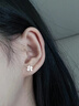 唯一（Winy）999純銀耳釘送老婆生日七夕情人節(jié)禮物女生顯氣質(zhì)高級(jí)感耳環(huán)飾 曬單實(shí)拍圖