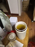 陶瓷保溫杯非涂層真陶瓷內(nèi)膽水杯子可裝中藥保溫杯大容量便捷攜帶 米白色 曬單實拍圖