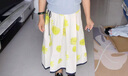 ERDOS 25春夏絲棉混紡優(yōu)雅松緊腰小雛菊印花A字傘裙女半身裙 香草白 XL 175/76A 曬單實(shí)拍圖