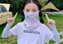 伯希和（Pelliot）防曬面罩女頭巾戶外騎行脖套冰絲防沙多功能口罩男16023203淺紫色 曬單實拍圖