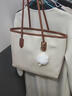 鉑吶苓包包女女神節春夏百搭上班托特包時(shí)尚通勤女包托特單肩包大包 大容量托特包【白色-帶隨機掛件】 曬單實(shí)拍圖
