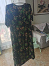 萊迪輕奢（LEIDYLUX）品牌真絲連衣裙女2025年夏季新款高端氣質(zhì)寬松顯瘦桑蠶絲裙子  蘭色花 XL 曬單實(shí)拍圖