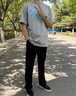 UNKNOWTAL美式簡約薄款直筒男長褲潮流時尚百搭寬松顯瘦小西褲 黑色 常規(guī) S 曬單實(shí)拍圖