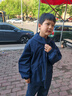 ASK JUNIOR強(qiáng)防水兒童外套2025秋男童立體防護(hù)帽長(zhǎng)袖軟殼服 藏青色 160 曬單實(shí)拍圖