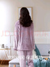 雪茜曼【24年冬季新品】女士睡衣女秋冬法蘭絨保暖家居服簡約開衫可外穿 曬單實(shí)拍圖