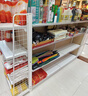 康浪鋼木超市貨架便利店展示架零食藥店食品展架單雙面展示柜 中島-總長253cm(弧形側(cè)板) 金橡木+白色立柱 曬單實(shí)拍圖