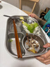 樂扣樂扣兒童餐盤316不銹鋼分格餐盤幼兒園寶寶家用輔食盤小學(xué)生打飯餐具 曬單實拍圖