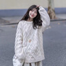 燕潯女裝秋冬新款寬松慵懶風(fēng)加厚毛衣外套外穿中長(cháng)款打底針織衫上衣 米白色 L -100-120斤 曬單實(shí)拍圖