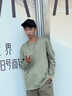名創(chuàng)優(yōu)品（MINISO）長袖T恤男春秋款純棉圓領(lǐng)打底衫重磅男士白色大碼寬松休閑體恤潮 【220g重磅】白色 L /175(30天質(zhì)量問題全額退) 曬單實拍圖
