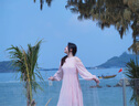 寶格妍純欲風(fēng)森系新款露肩系帶春夏脖露法式連衣裙顯瘦溫柔氣質(zhì)仙女裙子 粉色 長(zhǎng)款連衣裙 L 建議115-130斤左右 曬單實(shí)拍圖