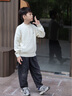 POLOWALK童裝男童針織衫2025年秋季新款保羅休閑絞花立領(lǐng)中大童學(xué)院風(fēng)毛衣 淺麻灰 立領(lǐng) 130 曬單實(shí)拍圖