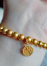 中國(guó)黃金（CHINA GOLD）兩世歡黃金手鏈女款足金古法蓮蓬手串轉(zhuǎn)運(yùn)珠情人節(jié)生日禮物送女友 【今/次日達(dá)】?jī)墒罋g手鏈 約2.4g 曬單實(shí)拍圖