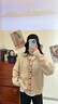 斐特瑪杏色小狗加厚圓領(lǐng)針織開(kāi)衫女秋冬2025新款設計感外穿軟糯毛衣外套 燕麥色 M  推薦96斤-105斤 曬單實(shí)拍圖