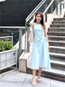 Laurèl【粘纖】25春新款修身收腰無袖連衣裙女LWD361Y05800 冰川藍 S 曬單實拍圖