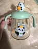 貝親兒童牛奶杯1-3歲寶寶喝水喝奶PPSU直飲奶瓶雙吸管水杯 綠色330mL 曬單實(shí)拍圖