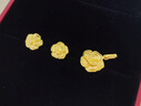 周大福 綻放絲絨玫瑰花滿天星黃金耳釘女足金實心(工費:320計價)EOF1368 足金 約2.00g 曬單實拍圖