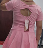 艾舞戈兒童舞蹈練功服女童夏季舞蹈服粉色中國(guó)舞跳舞裙 150碼 曬單實(shí)拍圖