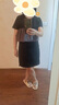 妤遇（YUUZYUUS）品牌女裝假兩件連衣裙女2025新款顯瘦氣質(zhì)拼接不規(guī)則小個子裙子 黑色 M 曬單實拍圖
