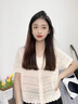 AEMAPE2025春夏季新款女士薄款短袖鏤空針織開衫外套配吊帶長裙罩衫披肩 白色 L (160) 100-110斤 曬單實拍圖