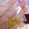 喜上眉梢喜飾黃金古法金珠999足金散珠硬金光面磨砂轉運珠路路通圣誕禮物 4mm 重版光珠三顆 0.6g 曬單實(shí)拍圖