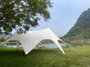 MPPMCK六角云頂天幕帳篷戶外露營(yíng)野餐團(tuán)建防雨防曬營(yíng)地超大野營(yíng)遮陽(yáng)天幕 白色單峰小號(hào)6*6*3米210D牛津布 曬單實(shí)拍圖