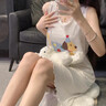 西忘莫代爾睡裙女款夏季無(wú)袖吊帶背心2025新款高級(jí)感可外穿睡衣家居服 A671彩點(diǎn)小狗 M 曬單實(shí)拍圖
