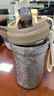 鎧斯純鈦保溫杯雙飲蓋水杯保溫保冷鈦杯便攜水杯真空杯吸管杯 400ml鈦保溫杯-冰花銀 曬單實拍圖