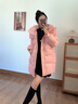 鴨鴨中長款羽絨服女2025冬季新款時(shí)尚休閑潮流保暖連帽韓版小個(gè)子外套 藕粉色 M (建議110-130斤) 曬單實(shí)拍圖