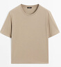 Massimo Dutti新季特惠2025女裝基礎款休閑風(fēng)純色純棉短袖T恤06802206 淺卡其色 XL (CN 175/100A)尺碼偏大 曬單實(shí)拍圖