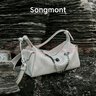 Songmont【米卡同款】山下有松循跡mini相機包頭層牛皮女單肩斜挎手機包 煙墨黑（白鋼五金） 曬單實(shí)拍圖