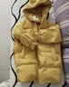 鴨鴨兒童羽絨服中長(cháng)款童裝中大童加厚男童女童可愛(ài)洋氣冬季外套YD 姜黃色 100 曬單實(shí)拍圖