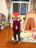 戴維貝拉（DAVE＆BELLA）兒童毛衣針織衫2025女童新款純棉馬甲開(kāi)衫女寶寶秋裝上衣小童衣服 紅色【現(xiàn)貨】 110 cm（建議身高100-110cm） 曬單實(shí)拍圖