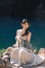 RUIQIUER新中式連衣裙女夏季新款女裝溫婉印花無袖掛脖旗袍中長款套裝裙子 開衫+裙子 M 曬單實拍圖