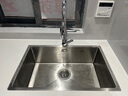 歐琳（OULIN）1.2MM加厚手工水槽廚房水槽大單槽洗菜盆手工盆 配101銅抽拉龍頭650×428 曬單實(shí)拍圖