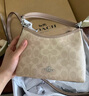 蔻馳（COACH）【品牌直供】LAUREL女士小號(hào)HOBO流浪包 沙黃色拼灰褐色 七夕禮物 曬單實(shí)拍圖