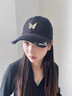 正黛金屬蝴蝶棒球帽女鴨舌帽夏季韓版休閑運動(dòng)騎行遮陽(yáng)防曬太陽(yáng)帽 牛仔藍（做舊牛仔帆布軟頂款） 均碼 可調節（54-58cm） 曬單實(shí)拍圖