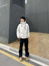 LEEREDPOI連帽羽絨服男2025冬季百搭保暖外套男美式休閑寬松可脫卸袖上衣服 米白色 XL （136-155） 曬單實(shí)拍圖