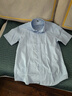 帕托瓦短袖襯衫男士夏季純色白襯衫男韓版修身商務(wù)休閑襯衣藍色L 曬單實(shí)拍圖