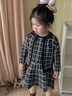 FIDQIOG國際品牌女童小香風(fēng)針織外套連衣裙幼兒園女孩秋裝毛衣裙36 黑色 X017# 100 (建議身高80-90cm) 曬單實拍圖