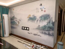 新中式山水電視背景墻壁紙客廳沙發(fā)裝飾壁布順風(fēng)順?biāo)?d墻布壁畫 無縫絨底8d浮雕水晶貢綢布 定制 曬單實(shí)拍圖