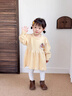 班喜迪女童連衣裙秋冬裝洋氣寶寶公主裙周歲禮服嬰兒裙子兒童針織裙冬季 黃色 80 曬單實(shí)拍圖